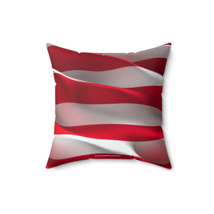 American Flag Faux Suede Square Pillow