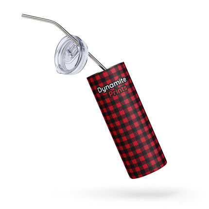 Red Plaid Stainless steel tumbler