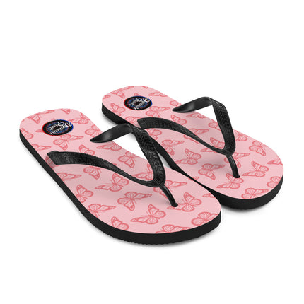 Pink Butterfly Flip-Flops