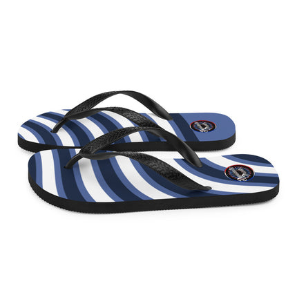 Blue & White Waves Flip-Flops