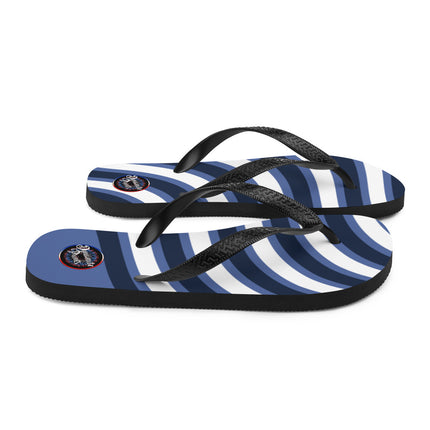 Blue & White Waves Flip-Flops