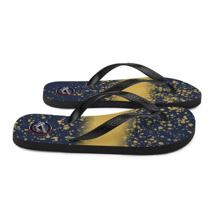 Navy & Gold Splatter Flip-Flops