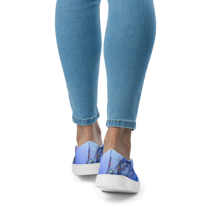 Blue Splatter Women’s slip-on canvas shoes