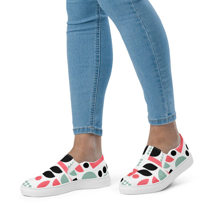 Geometric Women’s slip-on canvas shoes