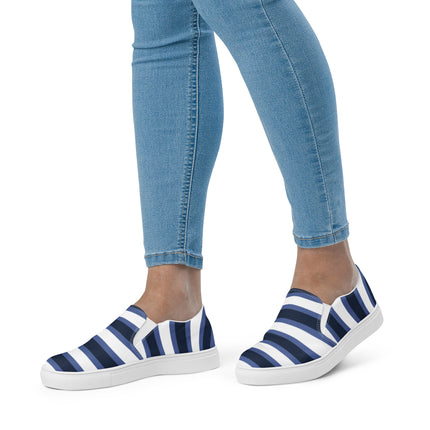 Blue & White Waves Women’s slip-on canvas shoes