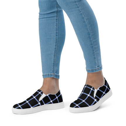 Blue Geometric Women’s slip-on canvas shoes