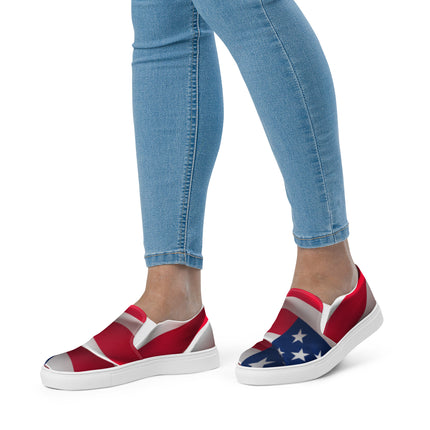 American Flag Women’s slip-on canvas shoes
