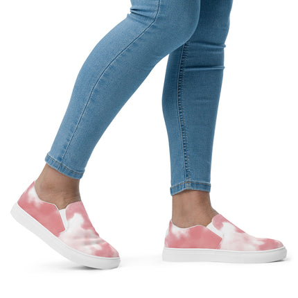 Pink Watercolor Women’s slip-on canvas shoes